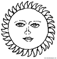 Lamina para colorear dibujos del verano. laminas del sol